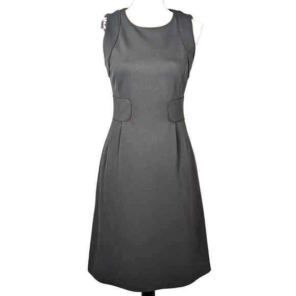 Y2K Worth Sleeveless Sheath Dress Dark Green and Brown Size 4 - Picture 1 of 16